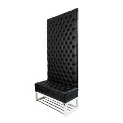 Mini Kufer z Panelem Ściennym  Siedzisko Pikowane Ekoskóra Czarna LPPK-39 Rozmiary od 50 cm do 100 cm