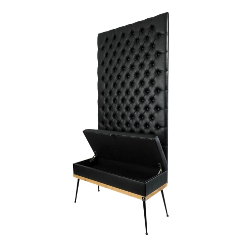 Mini Kufer z Panelem Pikowanym Czarna Ekoskóra LPPK-40 Rozmiary od 50 cm do 100 cm