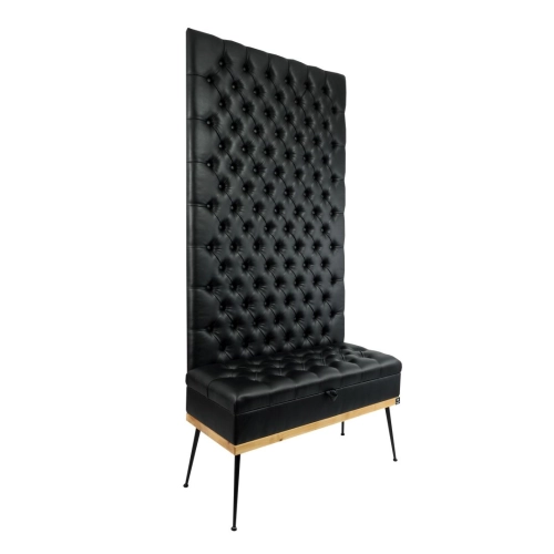 Mini Kufer z Panelem Pikowanym Czarna Ekoskóra LPPK-40 Rozmiary od 50 cm do 100 cm