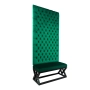 Ławka Metalowa z Panelem Ściennym Pikowanym Siedzisko Gładkie Butelkowa Zieleń LPPK-44 Rozmiary od 50 cm do 100 cm