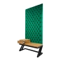 Ławka Metalowa z Panelem Ściennym Pikowanym Butelkowa Zieleń Siedzisko Drewno Lite LPPK-50 Rozmiary od 50 cm do 100 cm