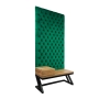 Ławka Metalowa z Panelem Ściennym Pikowanym Butelkowa Zieleń Siedzisko Drewno Lite LPPK-50 Rozmiary od 50 cm do 100 cm