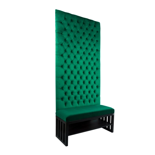 Ławka Metalowa z Panelem Ściennym Pikowanym Siedzisko Gładkie Butelkowa Zieleń LPPK-53 Rozmiary od 50 cm do 100 cm