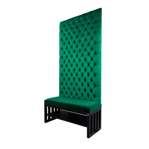 Ławka Metalowa z Panelem Ściennym Pikowanym Siedzisko Gładkie Butelkowa Zieleń LPPK-53 Rozmiary od 50 cm do 100 cm