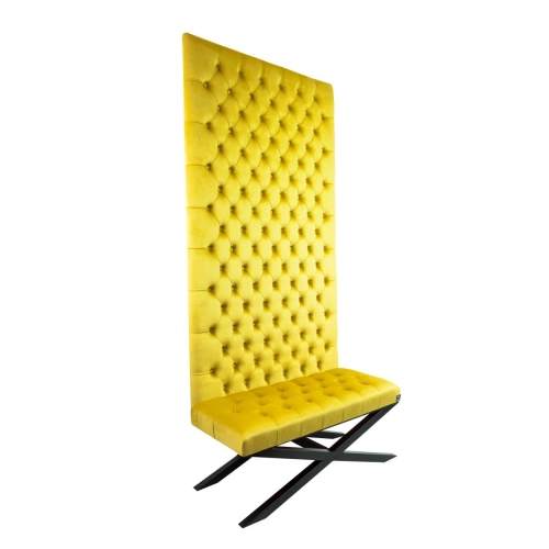 Ławka Metalowa z Panelem Ściennym Pikowanym Siedzisko Pikowane Cytrynowa Żółcień LPPK-61 Rozmiary od 50 cm do 100 cm