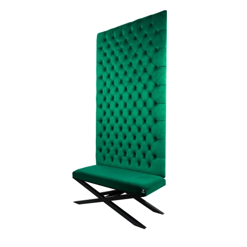 Ławka Metalowa z Panelem Ściennym Pikowanym Siedzisko Gładkie Butelkowa Zieleń LPPK-62 Rozmiary od 50 cm do 100 cm