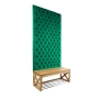 Ławka z Panelem Ściennym Pikowanym Butelkowa Zieleń Siedzisko  Drewno Lite LPPK-7 Rozmiary od 50 cm do 100 cm