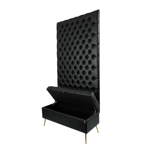 Kufer z Panelem Pikowanym Ekoskóra Czarna LPPK-73 Rozmiary od 50 cm do 100 cm