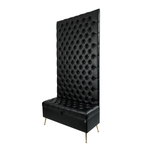 Kufer z Panelem Pikowanym Ekoskóra Czarna LPPK-73 Rozmiary od 50 cm do 100 cm