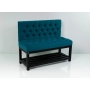 Ławka Metalowa z Oparciem Turkusowym Pikowanym LMO-11