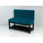Ławka Metalowa z Oparciem Turkusowym Pikowanym LMO-11