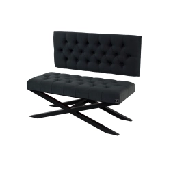 Ławka Metalowa z Oparciem Grafitowym Pikowanym LMO-12