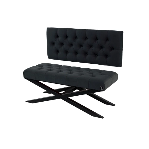 Ławka Metalowa z Oparciem Grafitowym Pikowanym LMO-12