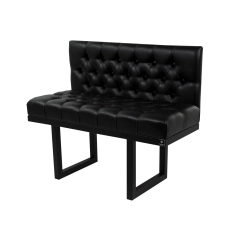 Ławka Metalowa z Oparciem Czarnym Pikowanym LMO-13