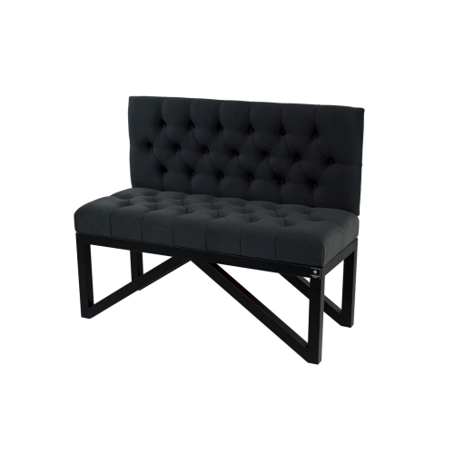 Ławka Metalowa z Oparciem Grafitowym Pikowanym LMO-14