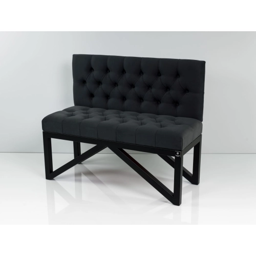 Ławka Metalowa z Oparciem Grafitowym Pikowanym LMO-14