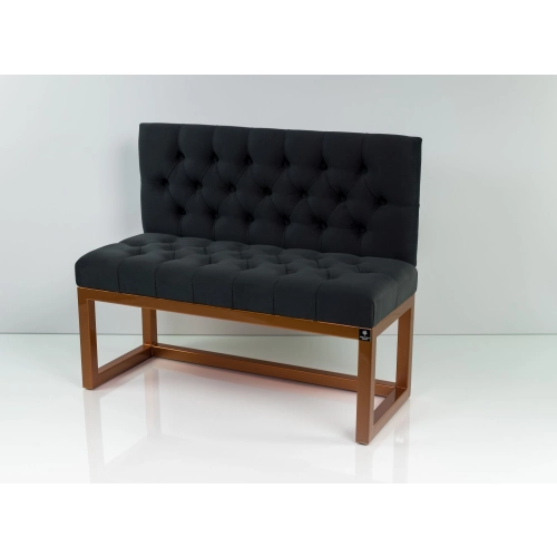 Ławka Metalowa z Oparciem Grafitowym Pikowanym LMO-16