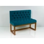 Ławka Metalowa z Oparciem Turkusowym Pikowanym LMO-16