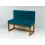 Ławka Metalowa z Oparciem Turkusowym Pikowanym LMO-16