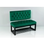 Ławka Metalowa z Oparciem Butelkowa Zieleń Pikowanym LMO-2