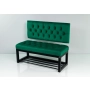 Ławka Metalowa z Oparciem Butelkowa Zieleń Pikowanym LMO-2