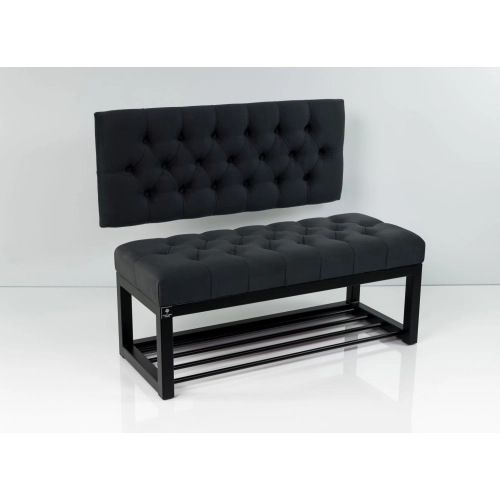 Ławka Metalowa z Oparciem Grafitowym Pikowanym LMO-2