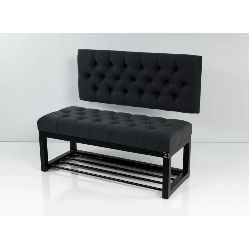 Ławka Metalowa z Oparciem Grafitowym Pikowanym LMO-2