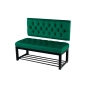 Ławka Metalowa z Oparciem Butelkowa Zieleń Pikowanym LMO-3