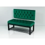 Ławka Metalowa z Oparciem Butelkowa Zieleń Pikowanym LMO-3