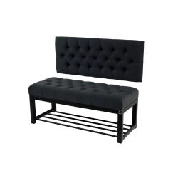 Ławka Metalowa z Oparciem Grafitowym Pikowanym LMO-3