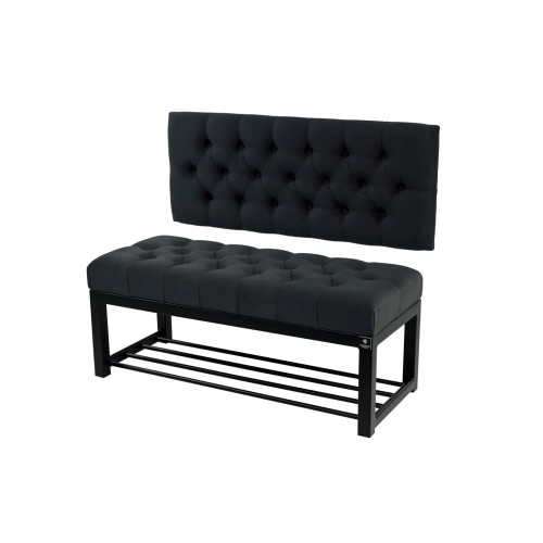 Ławka Metalowa z Oparciem Grafitowym Pikowanym LMO-3