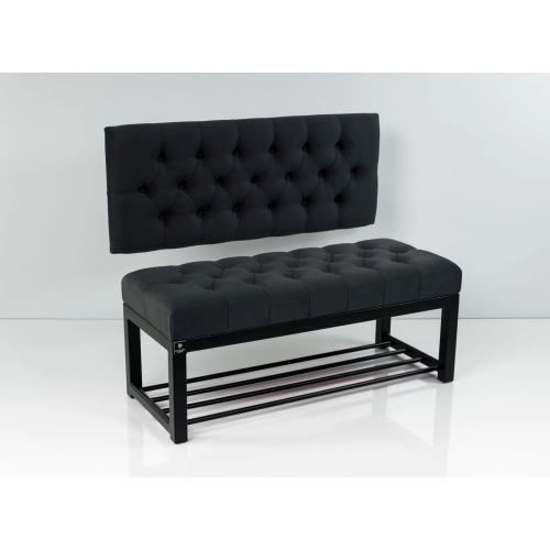 Ławka Metalowa z Oparciem Grafitowym Pikowanym LMO-3