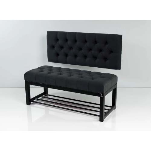 Ławka Metalowa z Oparciem Grafitowym Pikowanym LMO-3