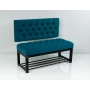 Ławka Metalowa z Oparciem Turkusowym Pikowanym LMO-3