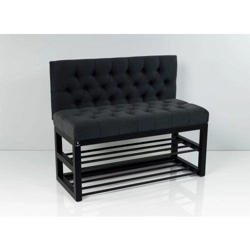 Ławka Metalowa z Oparciem Grafitowym Pikowanym LMO-4