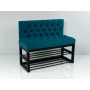 Ławka Metalowa z Oparciem Turkusowym Pikowanym LMO-4