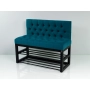 Ławka Metalowa z Oparciem Turkusowym Pikowanym LMO-4