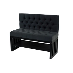 Ławka Metalowa z Oparciem Grafitowym Pikowanym LMO-6