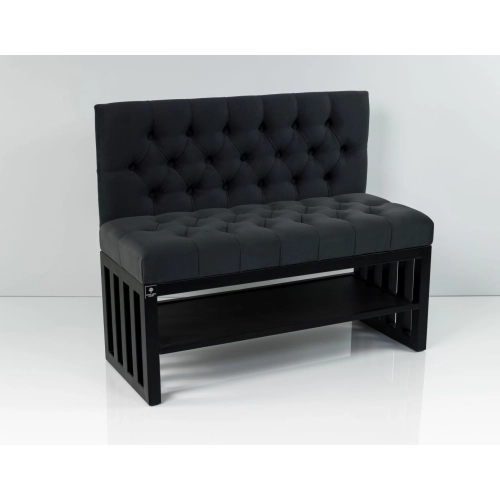 Ławka Metalowa z Oparciem Grafitowym Pikowanym LMO-6