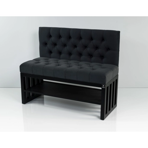 Ławka Metalowa z Oparciem Grafitowym Pikowanym LMO-6