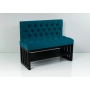 Ławka Metalowa z Oparciem Turkusowym Pikowanym LMO-6