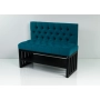 Ławka Metalowa z Oparciem Turkusowym Pikowanym LMO-6