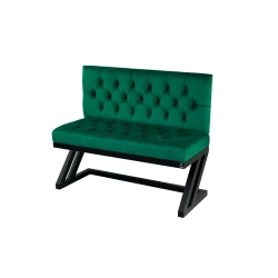 Ławka Metalowa z Oparciem Butelkowa Zieleń Pikowanym LMO-7