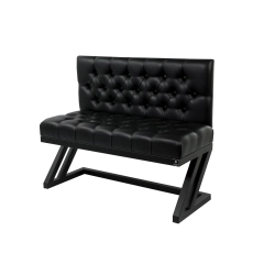 Ławka Metalowa z Oparciem Czarnym Pikowanym LMO-7