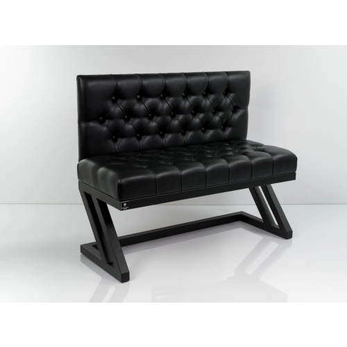 Ławka Metalowa z Oparciem Czarnym Pikowanym LMO-7