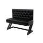 Ławka Metalowa z Oparciem Czarnym Pikowanym LMO-7