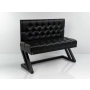 Ławka Metalowa z Oparciem Czarnym Pikowanym LMO-7