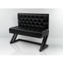 Ławka Metalowa z Oparciem Czarnym Pikowanym LMO-7