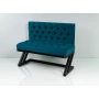 Ławka Metalowa z Oparciem Turkusowym Pikowanym LMO-7