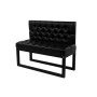 Ławka Metalowa z Oparciem Czarnym Pikowanym LMO-8